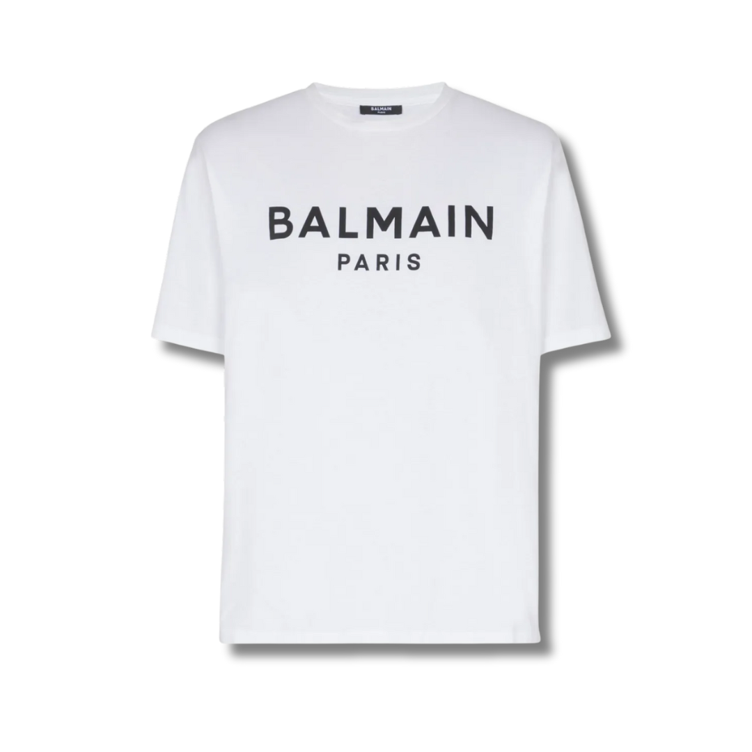 【送料&関税込】Balmain T-shirt Balmain T-Shirt BF1EF005BB02 Czarny Regular Fit | Modivo.pl
