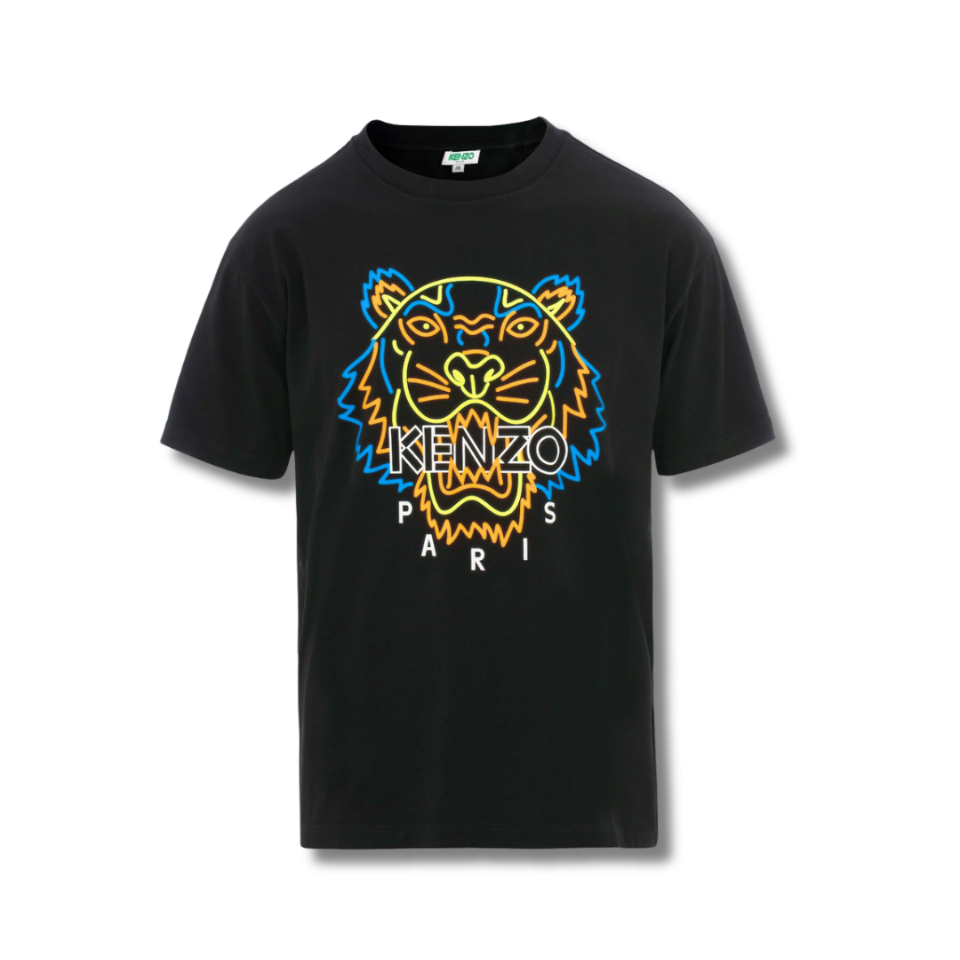 Kenzo Black T-Shirt Neon Logo - Newbear