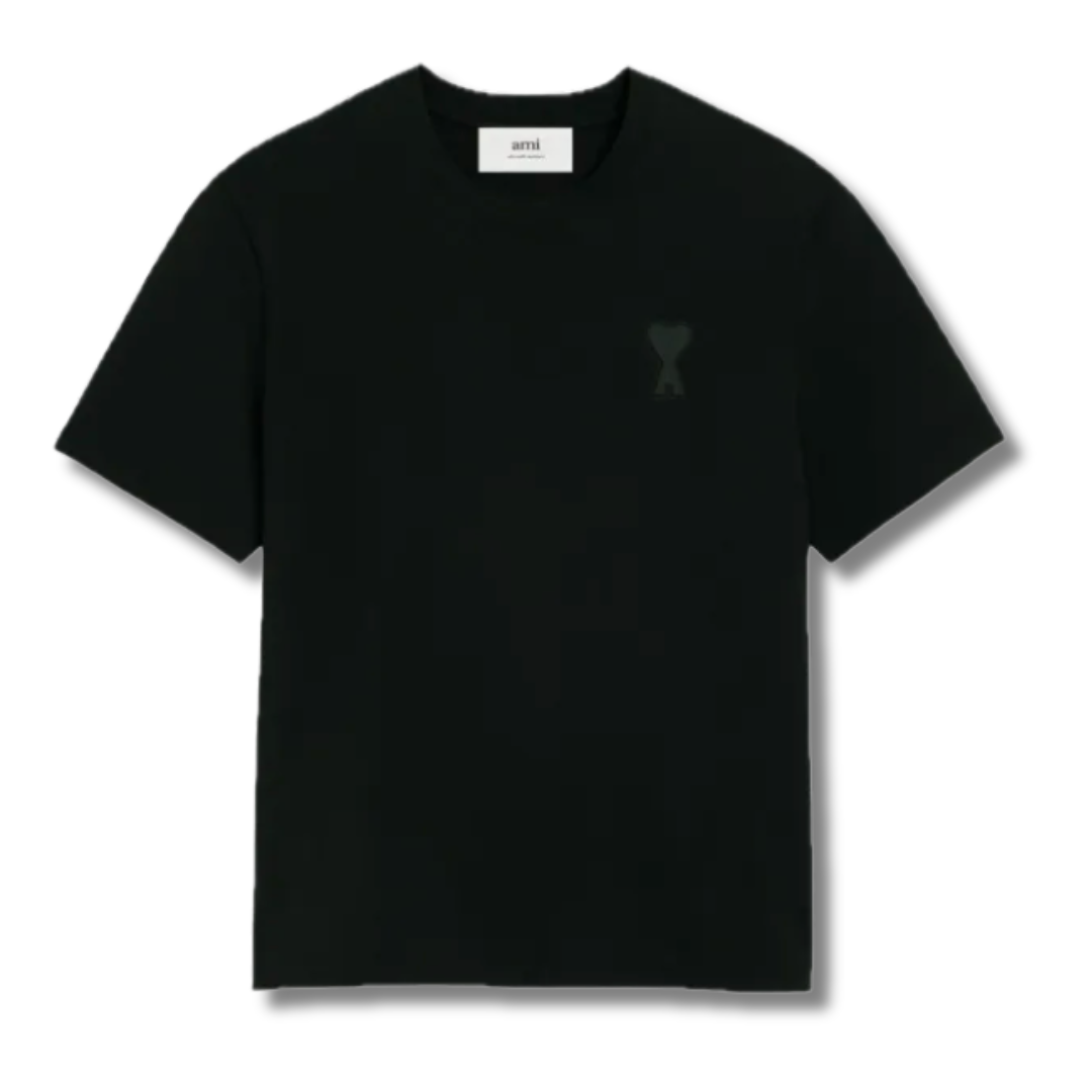 Ami Paris Black T-Shirt Logo Oversized Fit