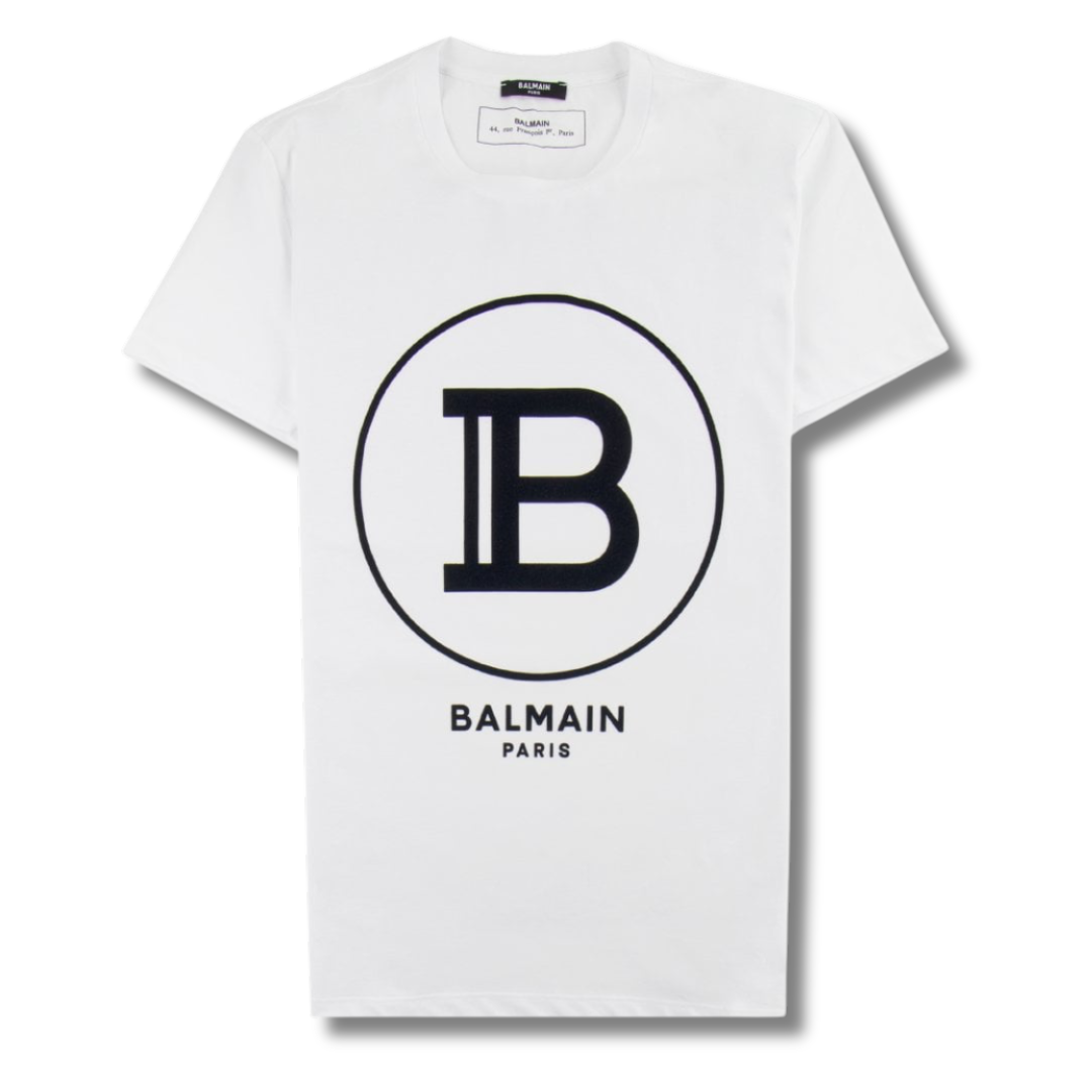 Balmain T-Shirt White Logo - Newbear