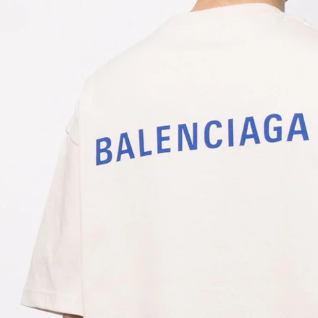 Balenciaga Beige Logo T-Shirt - Newbear