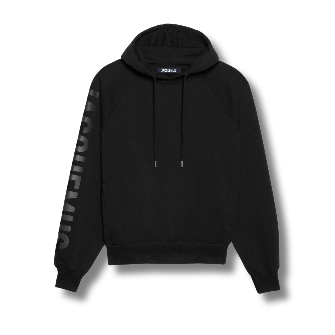 Jacquemus Sleeve Typo Hoodie Black (PRE-ORDER)