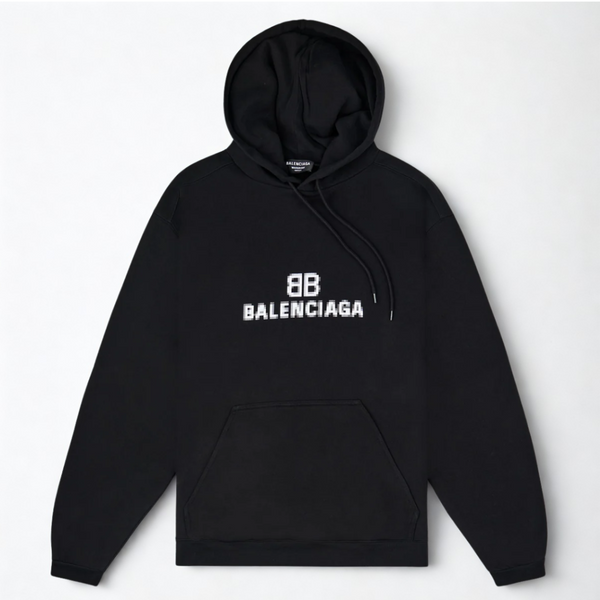 Balenciaga Black Pixel Logo Hoodie