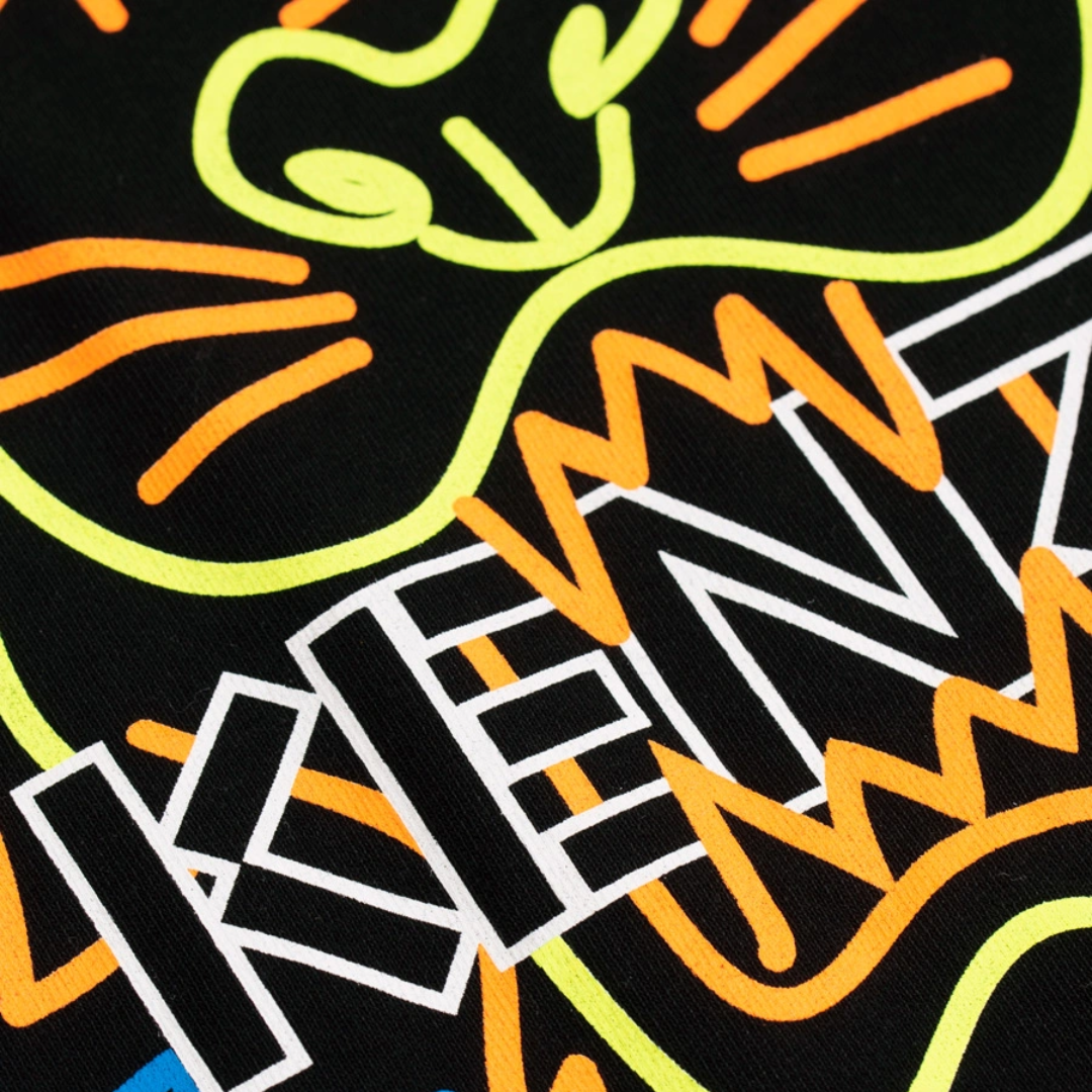 Kenzo Black T-Shirt Neon Logo - Newbear