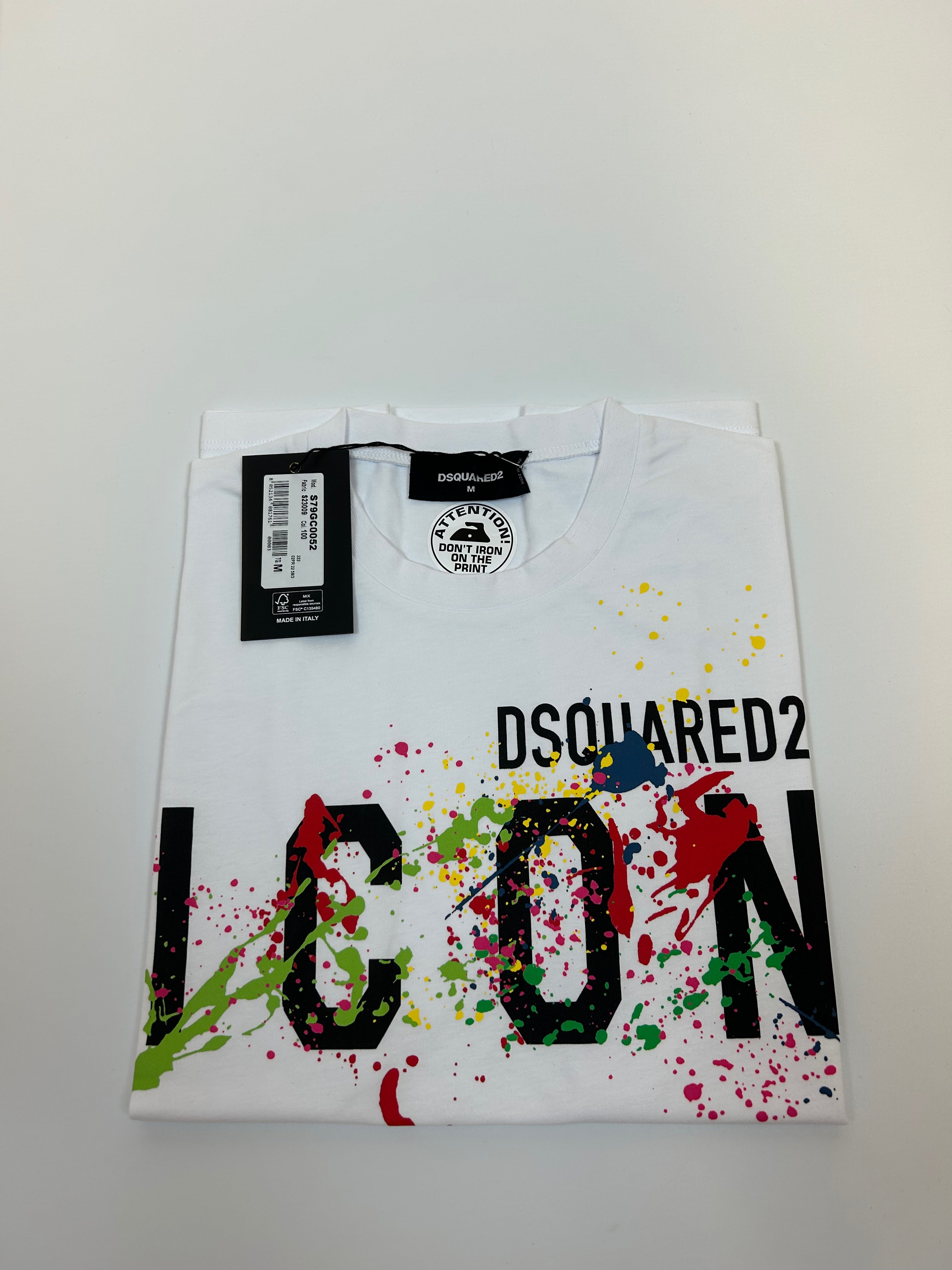 Dsquared2 T-Shirt White Paint Print - Newbear