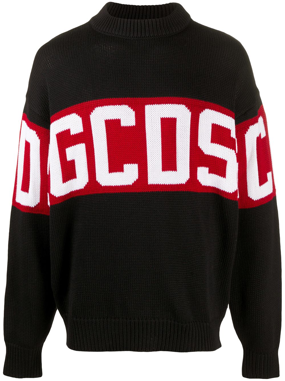 GCDS Knitted Sweater Navy Blue with White/Red Logo - Newbear